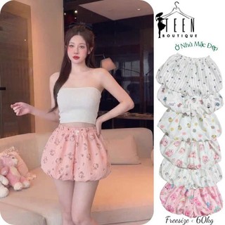 Quần bí ngô phồng nữ Teen-Boutique nhiều màu xinh, quần short nữ chất vải đũi mềm, dáng đẹp nhiều hoạ tiết xinh.
