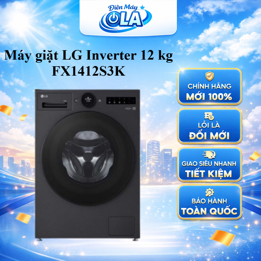 Máy giặt cửa trước LG Inverter 12 kg FX1412S3K - GIAO TOÀN QUỐC