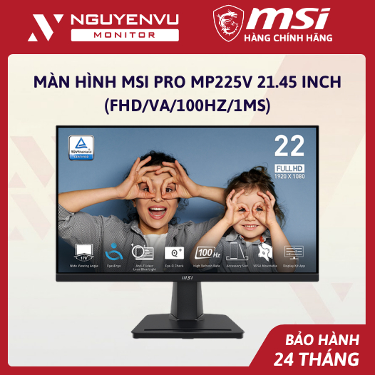 [Full Vat] Màn Hình MSI PRO MP225V 21.45 inch (FHD/VA/100Hz/1ms) - Bảo Hành 2 Năm