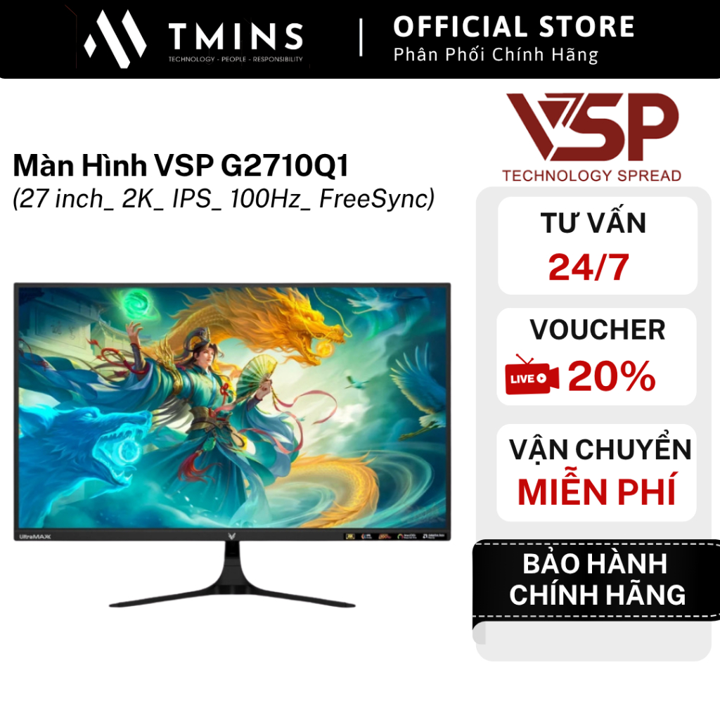 Màn Hình VSP G2710Q1 (27 inch_ 2K_ IPS_ 100Hz_ FreeSync) - Hàng chính hãng