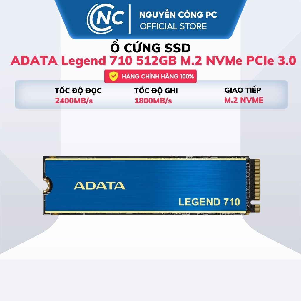 Ổ cứng SSD ADATA Legend 710 512GB M.2 NVMe PCIe 3.0 x4 - BH 36 tháng