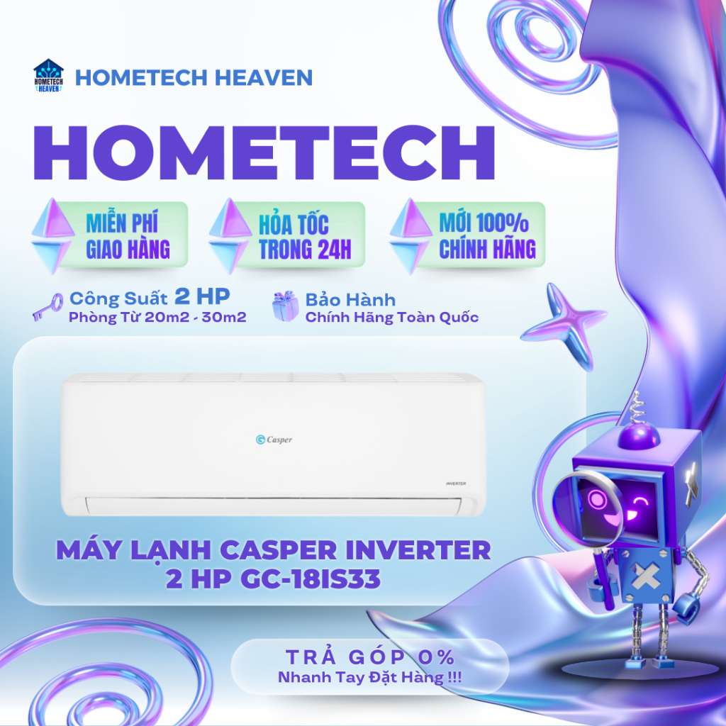 GC-18IS33 [GIAO LẮP HCM] Máy lạnh Casper Inverter 2 HP GC-18IS33 - CHÍNH HÃNG, BH 3 NĂM