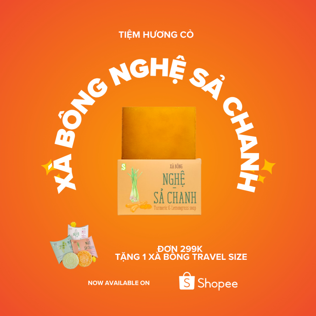 Xà bông Nghệ -  Sả Chanh 110g, làm sạch, dưỡng da, thư giãn - Sinh Dược
