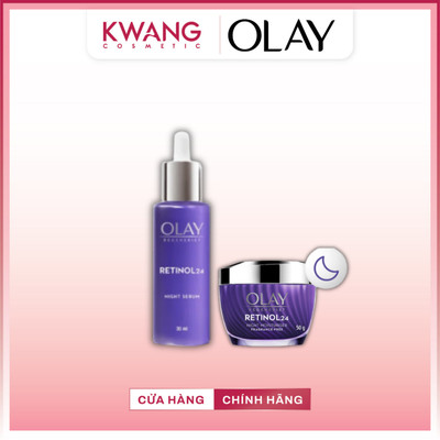 Olay Serum & Kem Dưỡng Chiết Xuất Retinol 24 Ngừa Lão Hóa Ban Đêm 30ml+50g