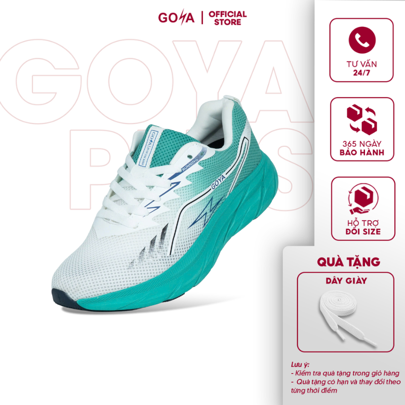 Giày chạy bộ nam nữ Goya Training Plus 2026 màu đế xanh - Công nghệ Eva Foam Siêu êm