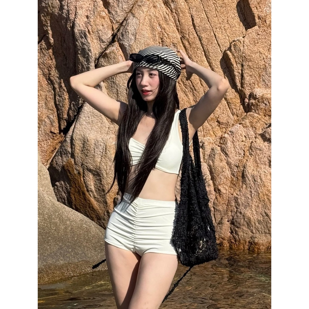 | Chang Tròn | Set đồ bơi nữ quần cạp cao áo croptop Bigsize ( không mút áo ) | BigBuy360 - bigbuy360.vn