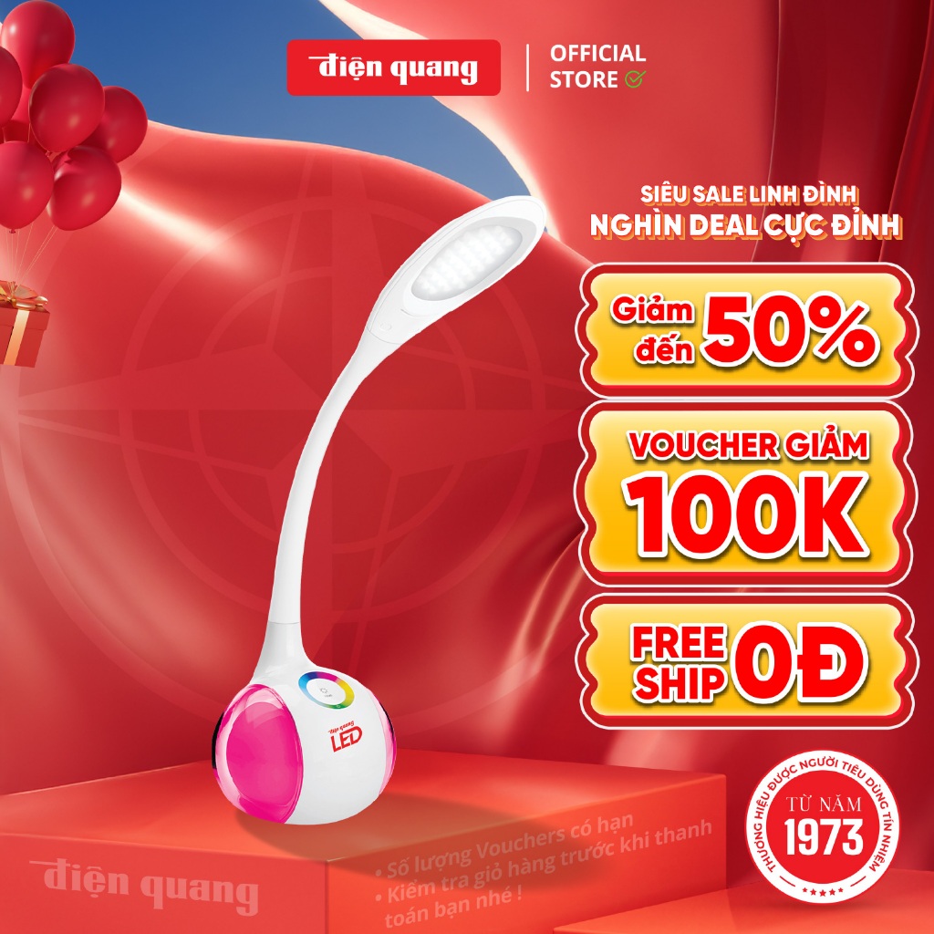 [Cắm điện trực tiếp] Đèn bàn LED Điện Quang ĐQ LDL06 5W - Bảo hành 12 tháng