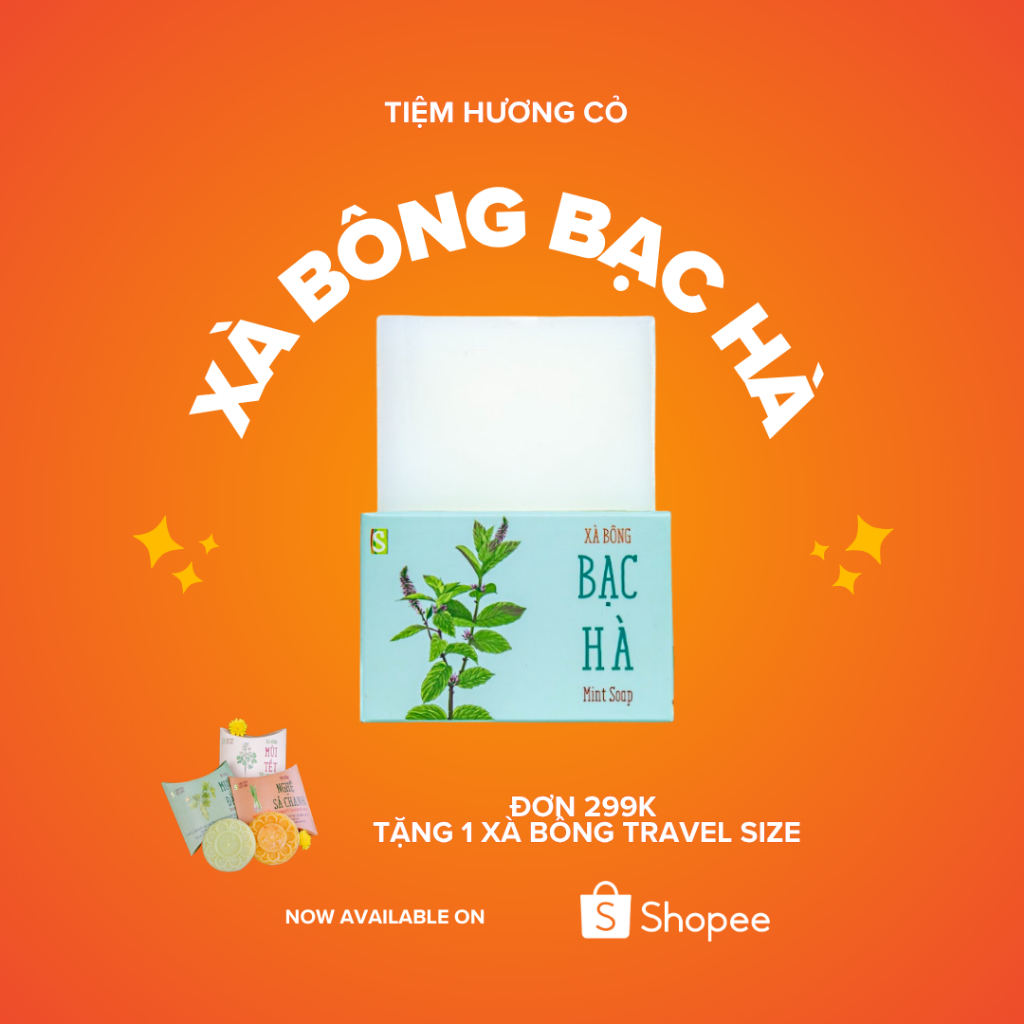 Xà bông Bạc Hà 110g, làm sạch da, dưỡng da, tạo cảm giác mát lạnh - Sinh Dược