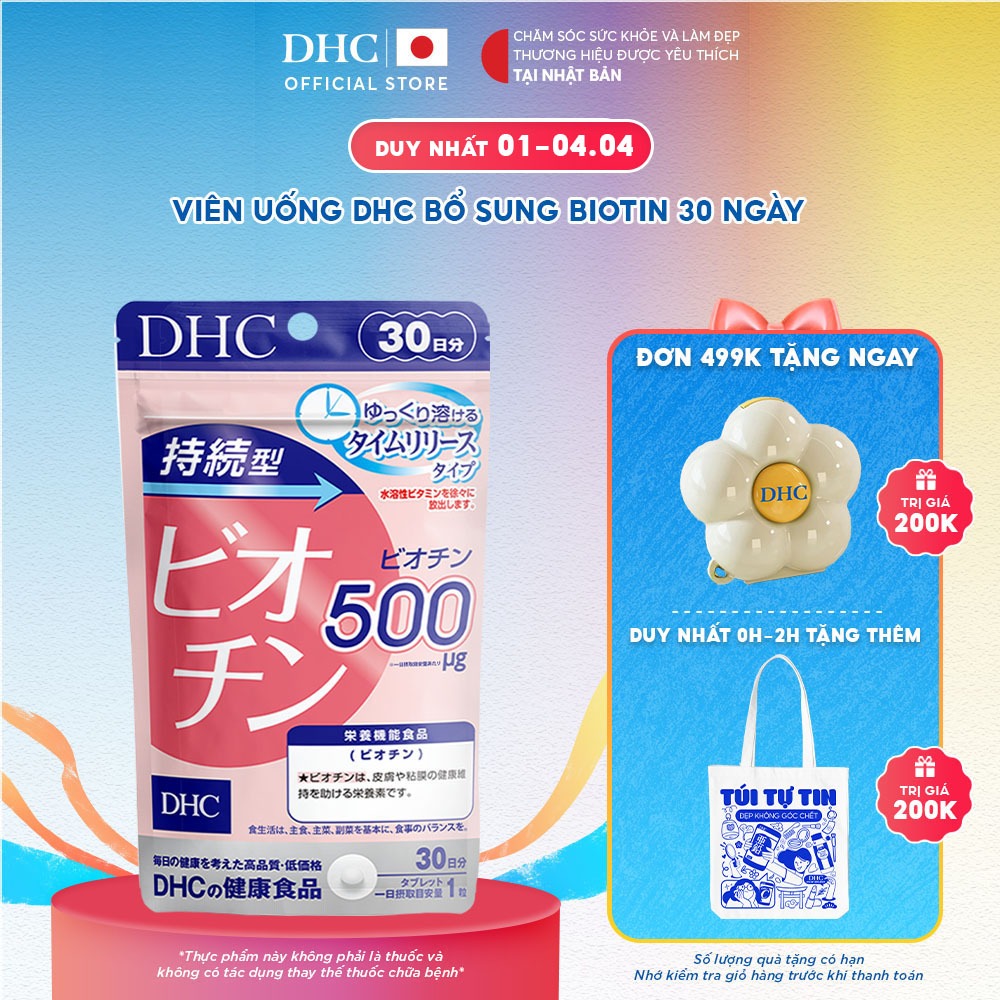 Viên uống DHC Biotin hỗ trợ tốt cho da và tóc (30 Ngày) - TPBVSK DHC Sustained Release Biotin