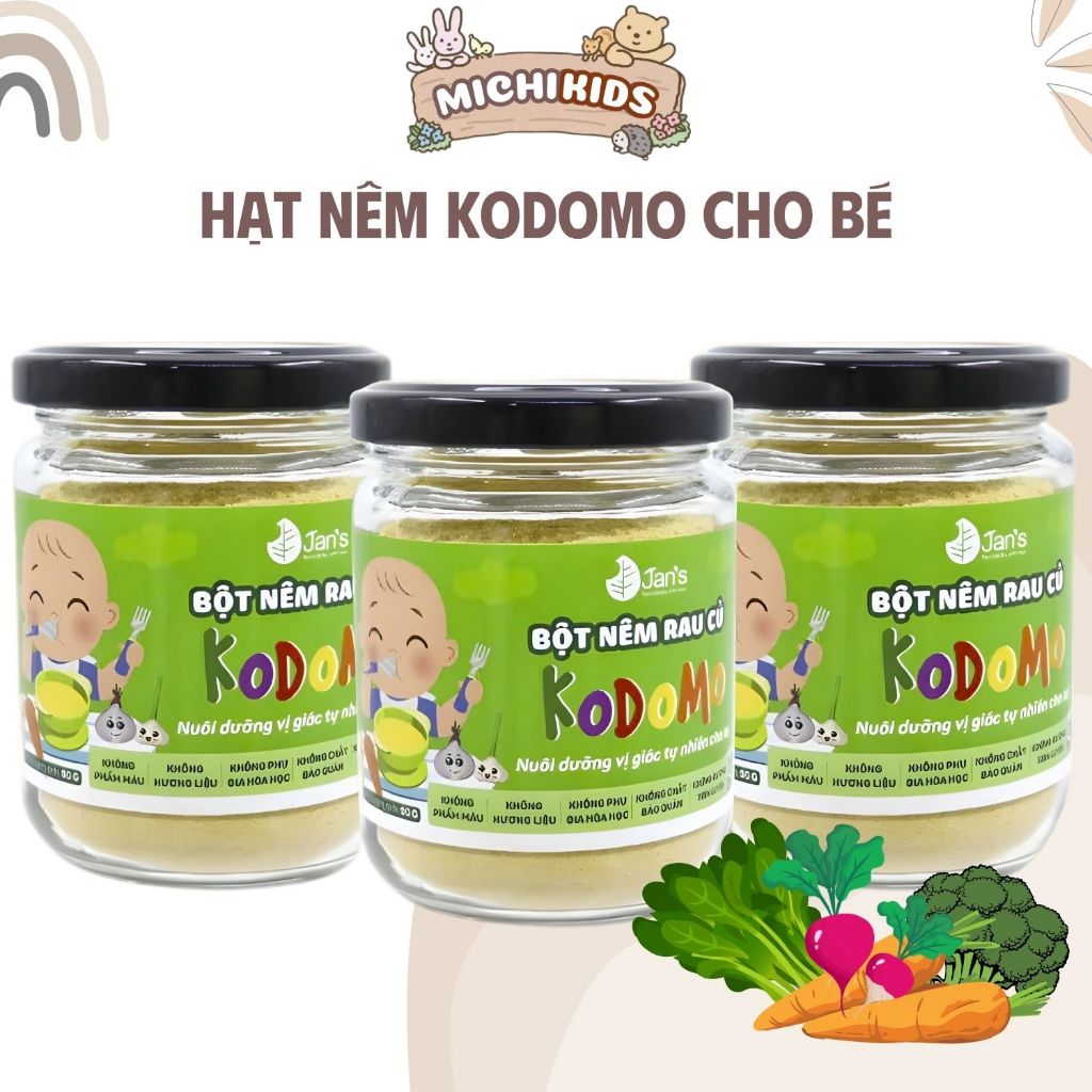 Nêm Rau Củ Kodomo Chiết Xuất Từ Rau Củ Tự Nhiên Cho Bé, Bột Nêm Dinh Dưỡng Kodomo Gia Vị Ăn Dặm Cho 