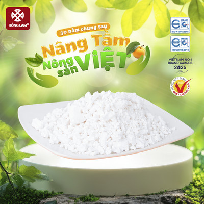 Bột sắn dây Hồng Lam, dạng hộp. Khi pha có vị ngọt