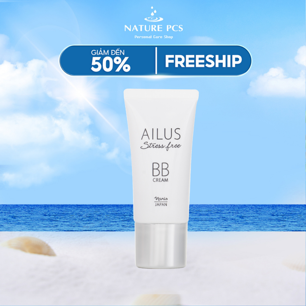 Kem nền trang điểm đa chức năng BB Cream Naris Ailus Stress Free 30g, che khuyết điểm kiềm dầu tốt n