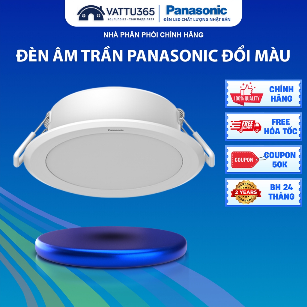 Đèn LED Âm Trần Cao Cấp Đổi 3 Màu Panasonic, Không Ánh Sáng Xanh, DN2G 9/12/15W, BH 2 Năm CHính Hãng