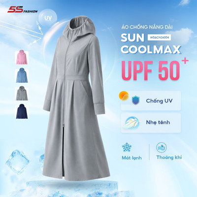 Áo Chống Nắng Nữ Dáng Dài 5S FASHION SUN-COOL Chống Nắng Tối Ưu, Nhẹ Mát W0ACN26004