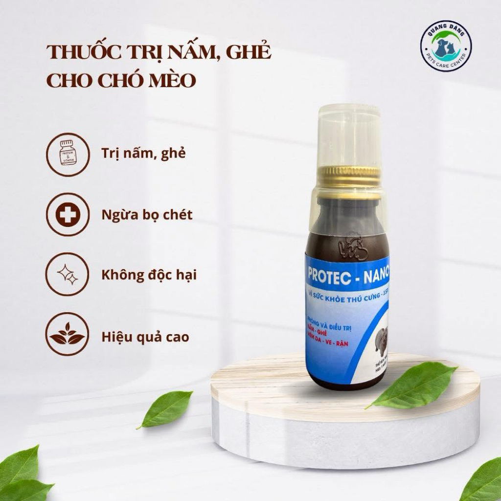 Protec nano sản phẩm nấm ghẻ chó mèo mức độ nặng