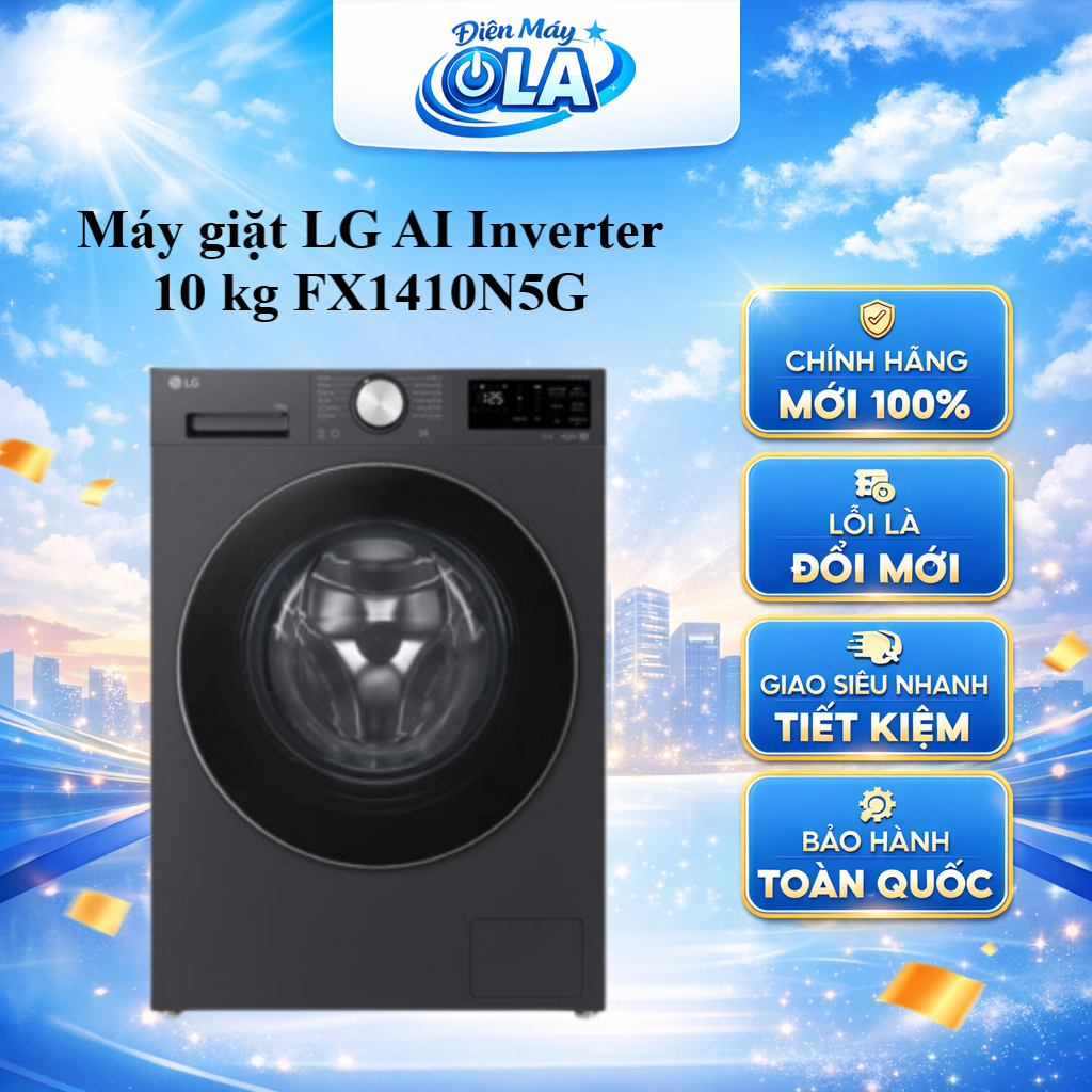 Máy giặt cửa trước LG AI Inverter 10 kg FX1410N5G - GIAO TOÀN QUỐC