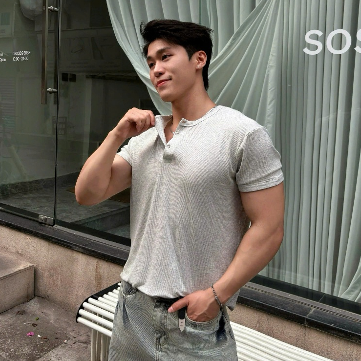 Áo Phông Cộc Tay Cổ Henley DINOMAN Form Cleanfit Cotton Mềm Mịn Thấm Hút Thoáng Mát Dễ Chịu AP015 | BigBuy360 - bigbuy360.vn