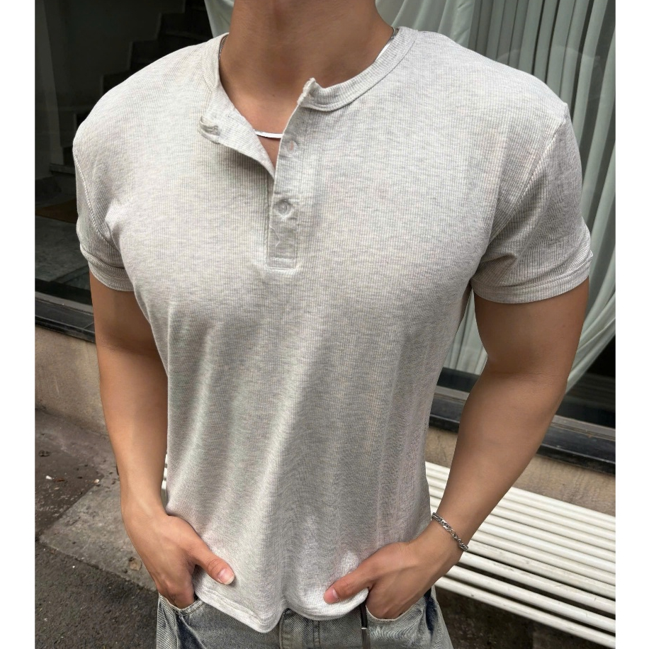 Áo Phông Cộc Tay Cổ Henley DINOMAN Form Cleanfit Cotton Mềm Mịn Thấm Hút Thoáng Mát Dễ Chịu AP015 | BigBuy360 - bigbuy360.vn