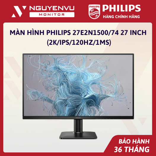 [Full Vat] Màn Hình Philips 27E2N1500/74 27 Inch 2K (QHD/IPS/120Hz/1ms) - Bảo Hành 3 Năm