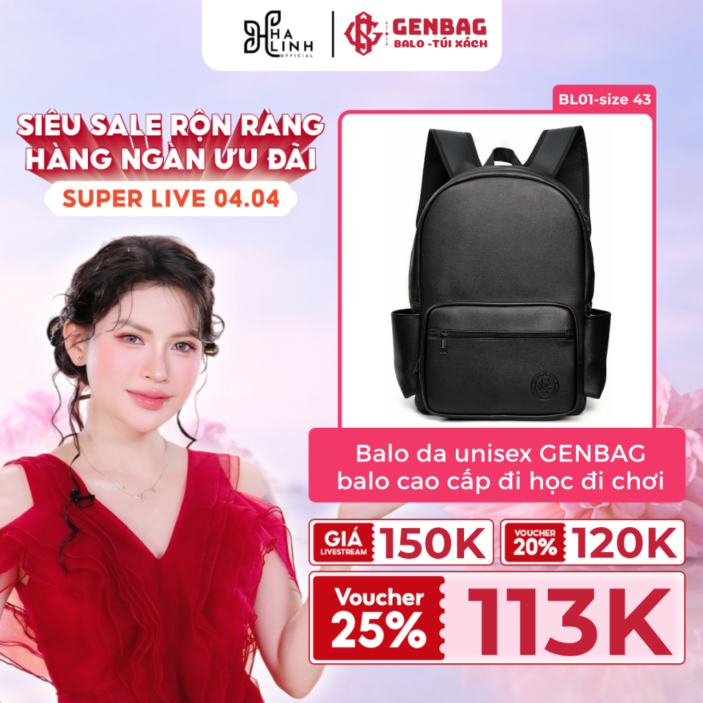 [VHL X GENBAG] Balo da đi học nam nữ GENBAG balo nhiều ngăn chống thấm nước BL01