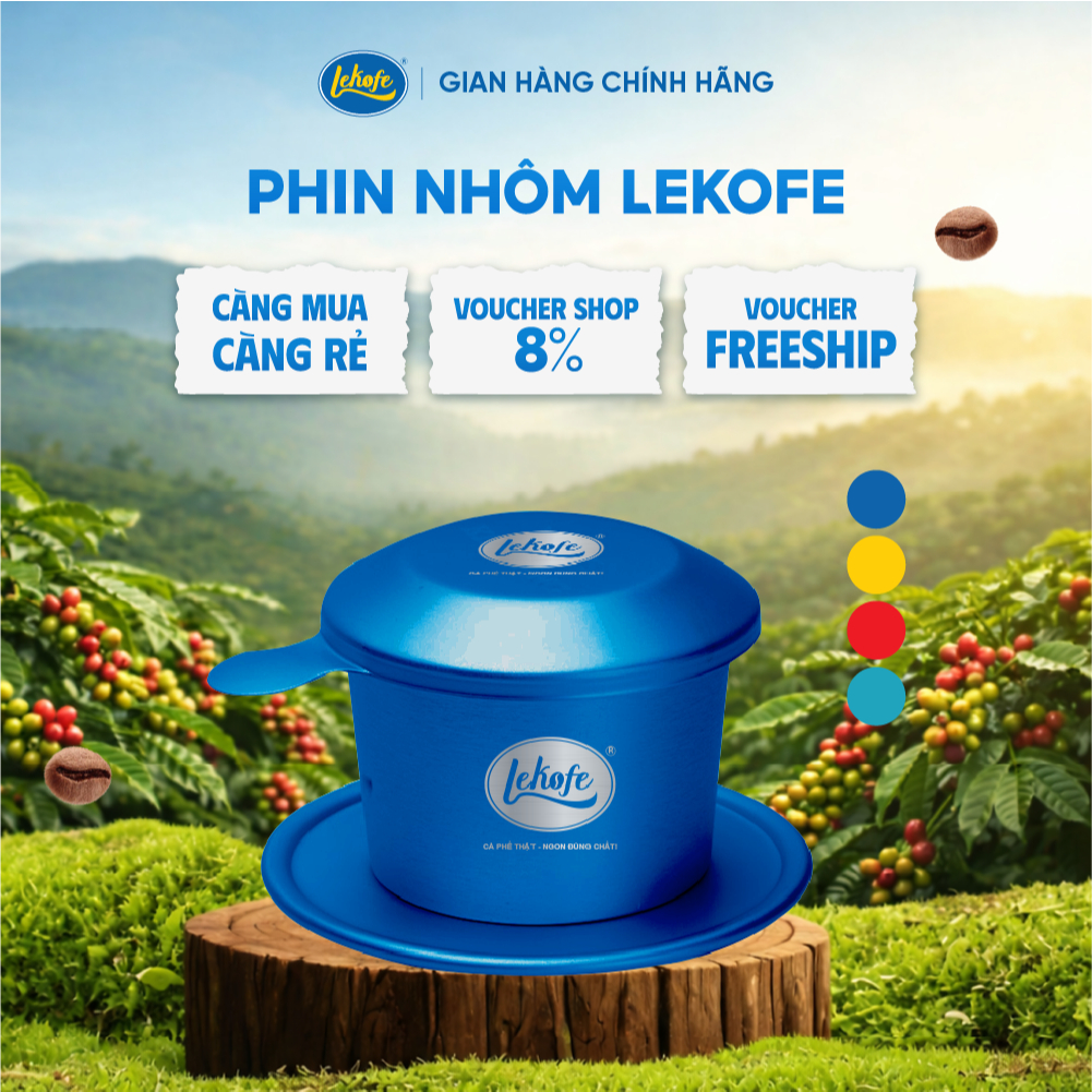 [GIFT] Phin cà phê Lekofe nhôm Anode cao cấp, phin pha cafe ngon, chất lượng