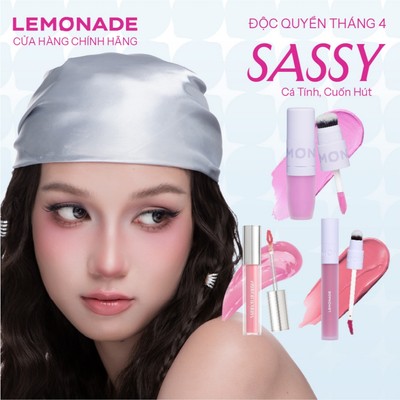 [Sassy] Set Son Má Hồng Lemonade - Combo Makeup Cá Tính, Cuốn Hút