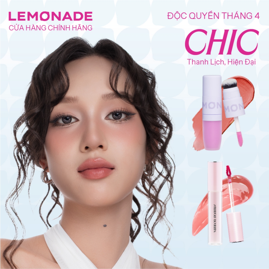 [Chic] Set Son Má Hồng Lemonade - Combo Makeup Thanh Lịch, Hiện Đại