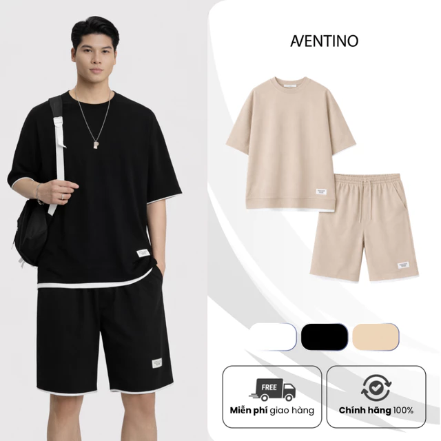 Bộ Quần Áo Nam Cộc Tay Mùa Hè Phối Layer Cao Cấp Thời Trang AVENTINO J7
