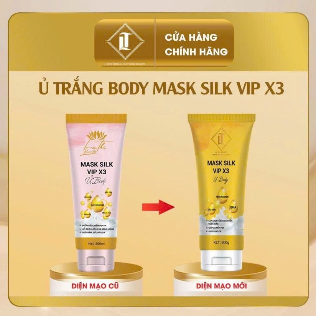 1 Ủ TRẮNG BODY MASK SILK BODY VIP X3 300ml