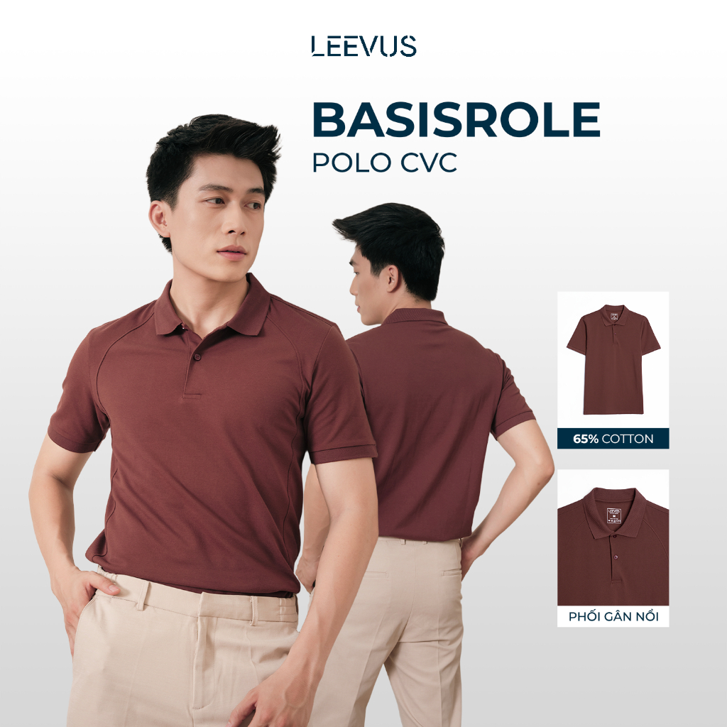 [TẶNG HỘP ĐƠN TỪ 2 SP] Áo Polo nam BASIS màu mới, vải CVC cá sấu 4 chiều dày dặn, co giãn Leevus APL