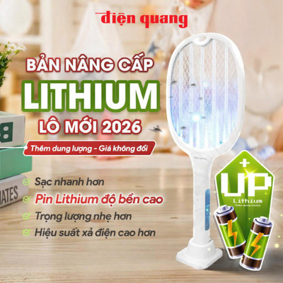 [HỎA TỐC] Vợt Muỗi Điện Quang Kiêm Đèn bắt muỗi 2 trong 1, Sạc TypeC, Bảo Hành 12 tháng