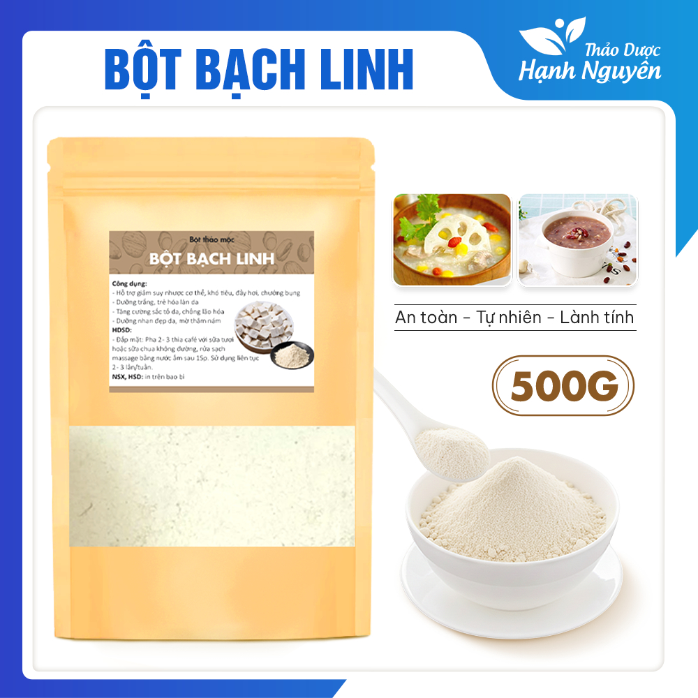 Bột bạch linh 500g, bạch phục linh nguyên chất, đắp mặt, giúp trắng da, mờ thâm, chống lão hóa