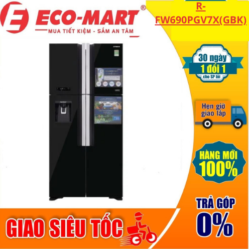 FW690PGV7X Tủ lạnh Hitachi Inverter 540 lít R-FW690PGV7X GBK, 4 cánh có đá tự động