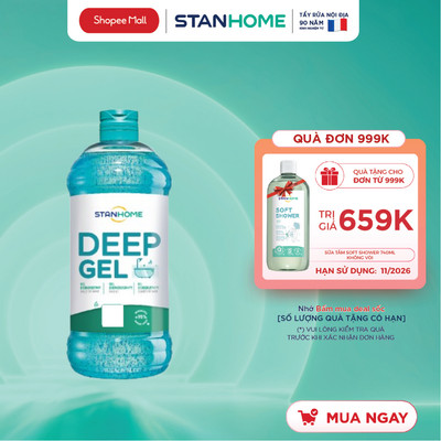 Gel tẩy cặn canxi nước cứng vệt ố vàng cho nhà tắm vòi inox, lavabo, gạch men, sàn Stanhome Deep Gel