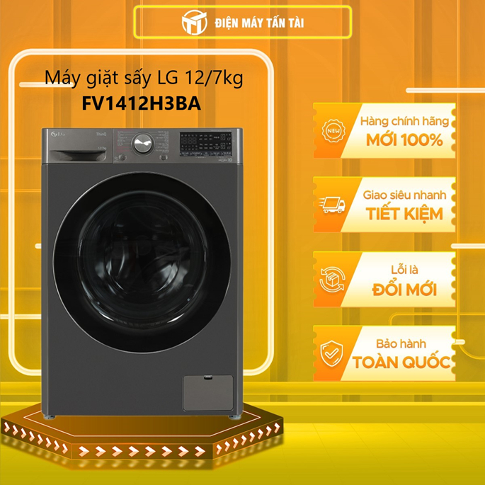 ( TOÀN QUỐC  ) FV1412H3BA - Máy giặt sấy LG Inverter giặt 12 kg - sấy 7 kg FV1412H3BA