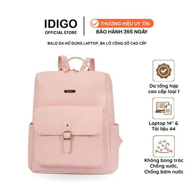 Balo da nữ sang trọng, ba lô thời trang thiết kế tinh tế chứa laptop 14 inch IDIGO FBP2-5069