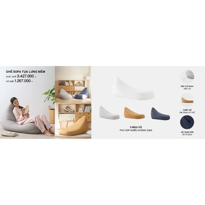 MUJI Ghế Sofa Tựa Lưng Mềm (Không kèm vỏ)