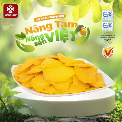 Xoài dẻo thượng hạng Hồng Lam, dạng hộp và gói. Có vị chua, ngọt, dẻo