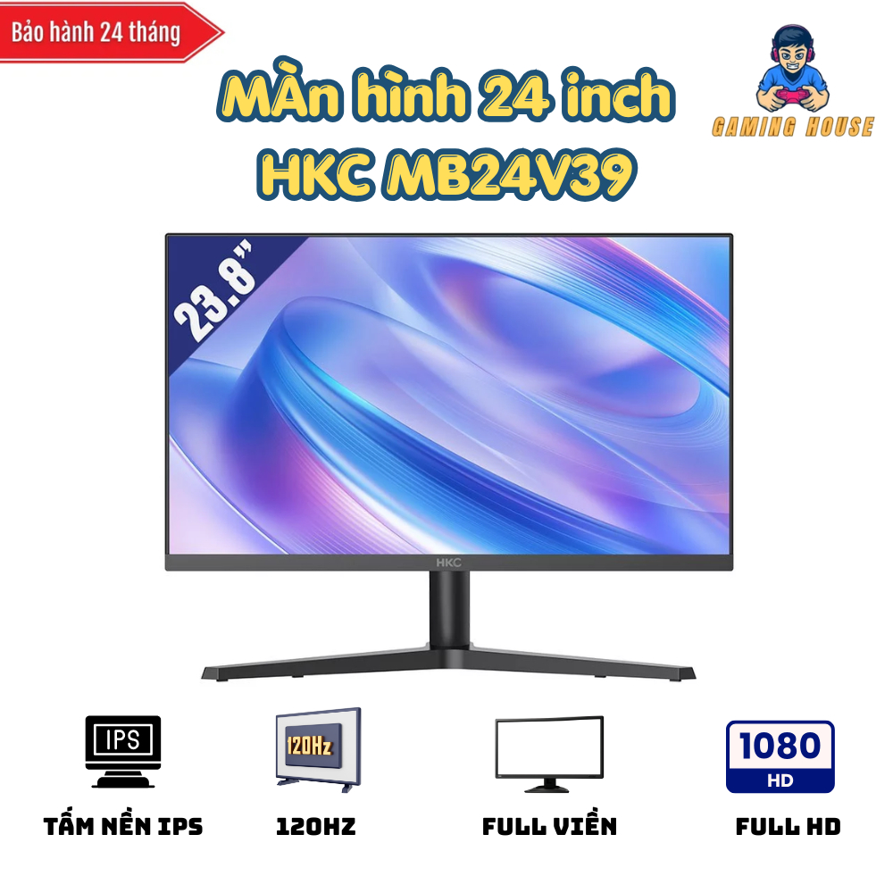Màn hình 24 Inch HKC 24 inch - Tần số 120hz - Tấm nền IPS - Bảo hành 2 năm -  Full Viền siêu mỏng