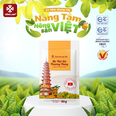 Ô mai (xí muội) Mơ núi đá thượng hạng Hồng Lam túi 50gram. Có vị chua, ngọt, dẻo, cay