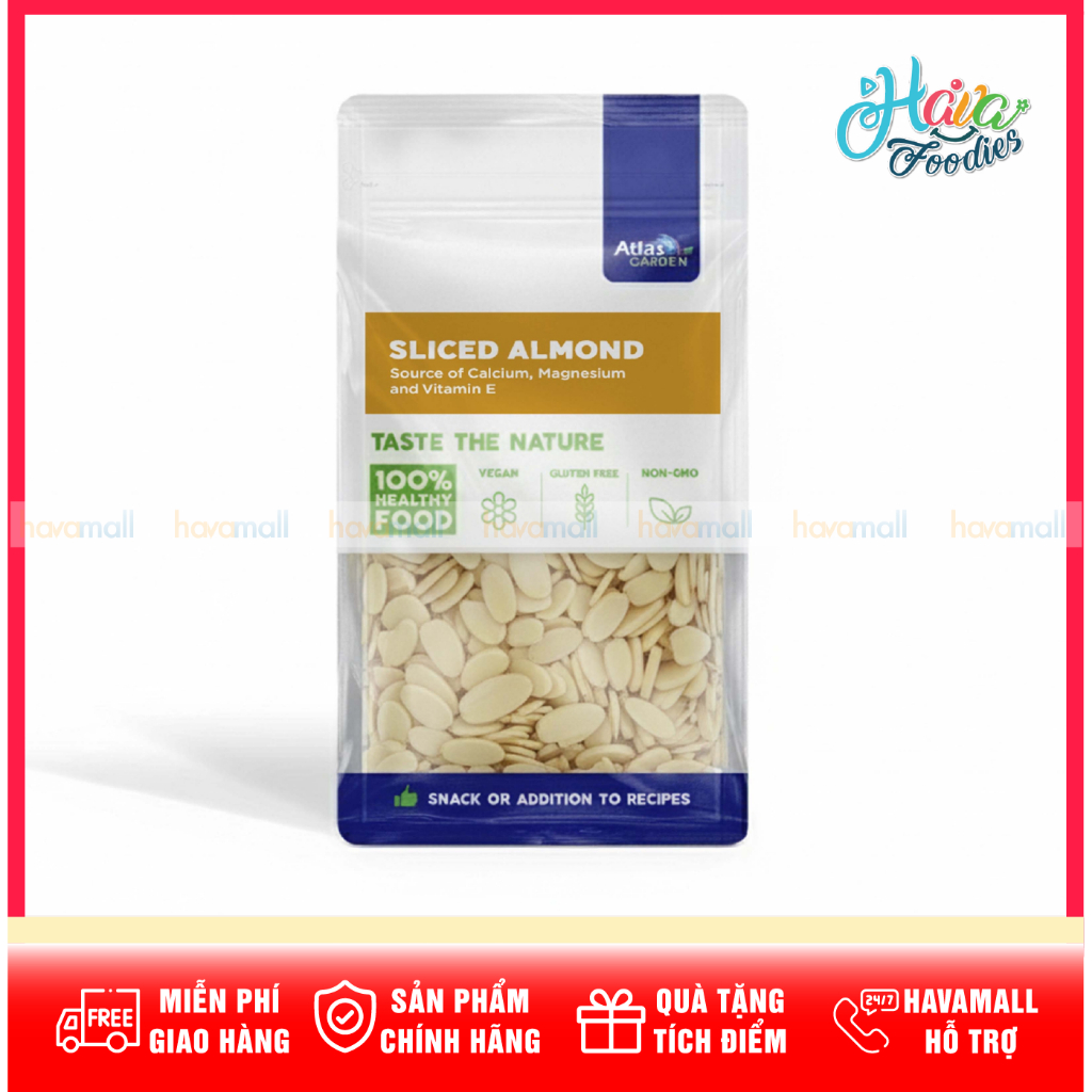 Hạnh Nhân Lát Atlas Garden 265g – Atlas Garden Almond Slice