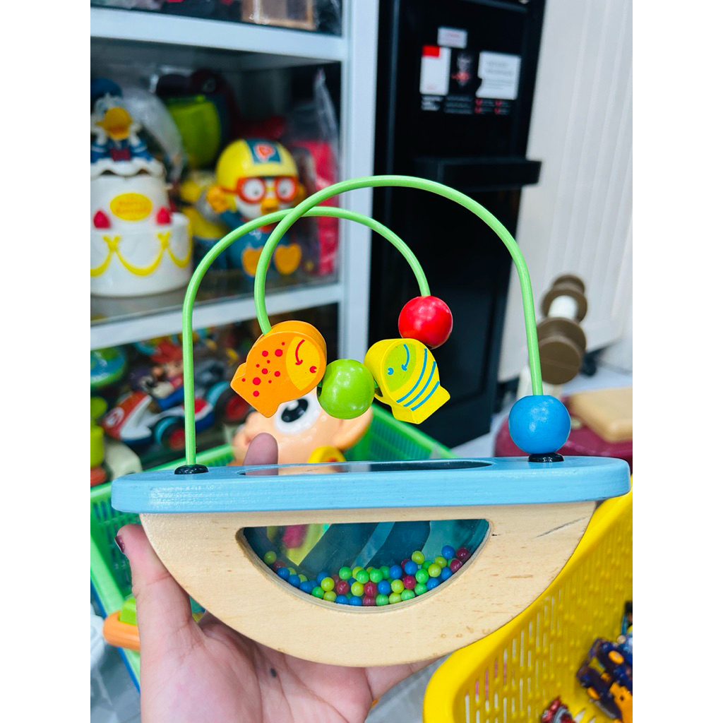 Đồ chơi bằng gỗ Luồn hạt Cá vui nhộn Hape Fish Bowl Fun ( Hàng 2nd-ko hộp)