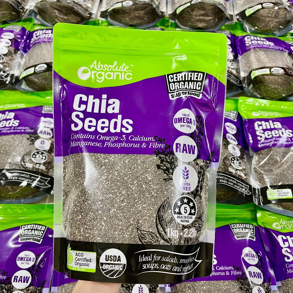 Hạt Chia Úc Chính Hãng Gói Black Bag 500g và Absolute Organic 1kg - The Liberty
