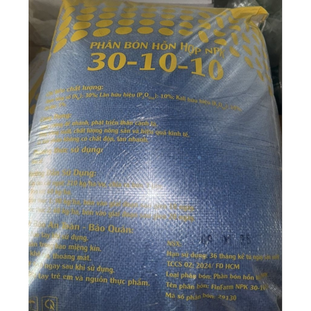 1 Bao 25kg - NPK 30 10 10 - mập chồi, mập đọt, nuôi trái