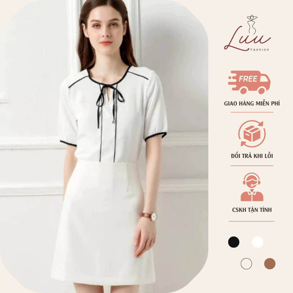 Chân váy chữ A cạp liền dáng ngắn 45cm kèm lót LUU45-2K - Luu fashion