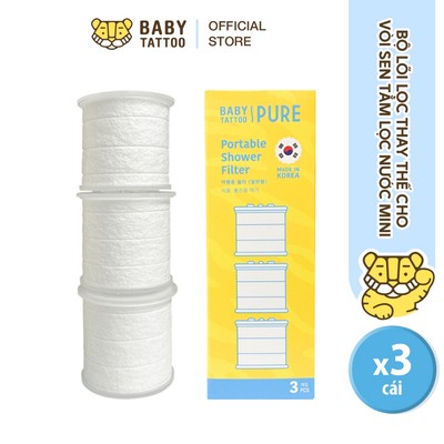 Bộ Lõi Lọc Thay Thế Cho Vòi Sen Tắm Lọc, Khử Khuẩn, Khử Clo Hàn QuốC Bản Nước Mini, Du Lịch BABY TATTOO