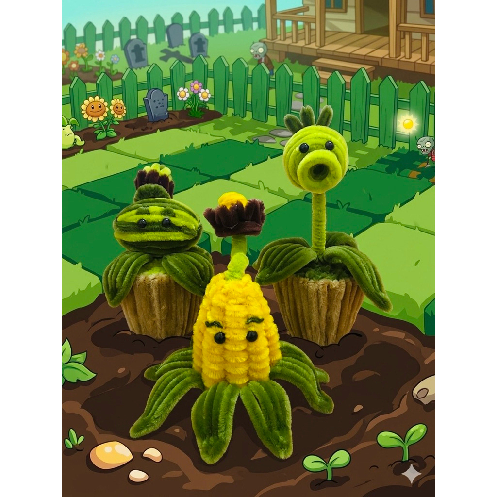 Chậu cây để bàn phiên bản Plants vs Zombie’s