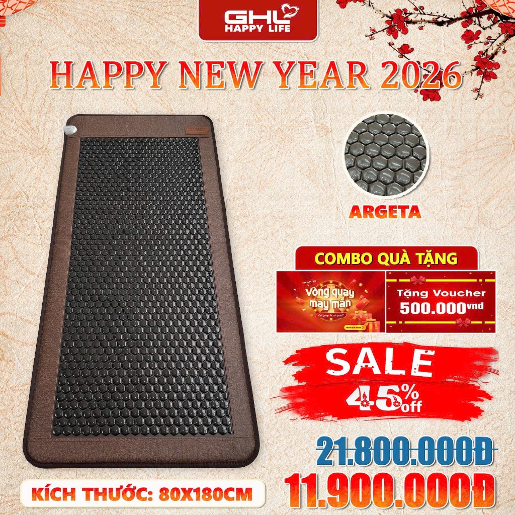 NỆM ĐÁ NÓNG HÀN QUỐC CAO CẤP ĐÁ ARGETA KÍCH THƯỚC 80X180CM