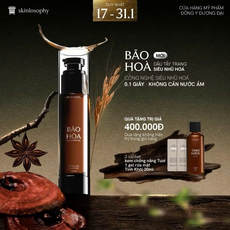 [Pass KOC 99%][Đã Mở Seal] Dầu Tẩy Trang Bão Hoà Skinlosophy 100ml