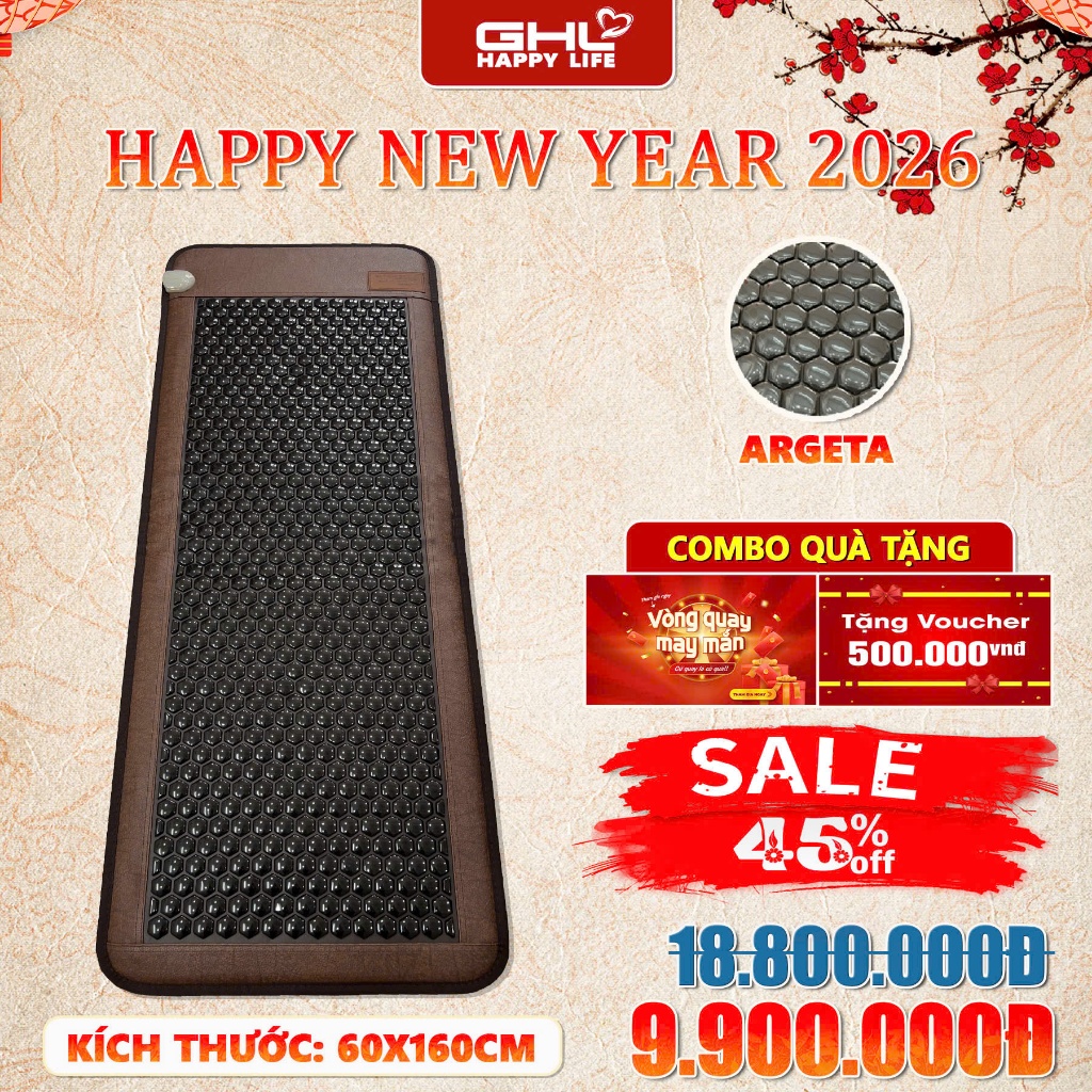 NỆM ĐÁ NÓNG HÀN QUỐC CAO CẤP ĐÁ ARGETA KÍCH THƯỚC 60X160CM